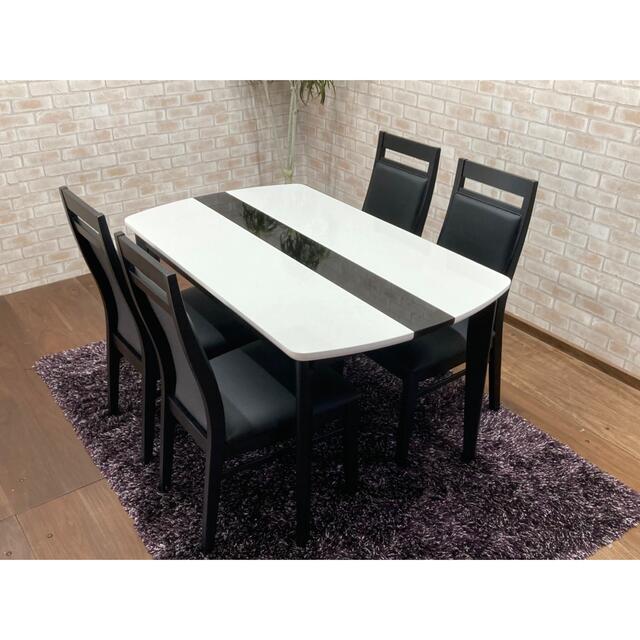 NEW限定品】 ダイニングテーブルセット 4人掛け ハイグロス 新品未