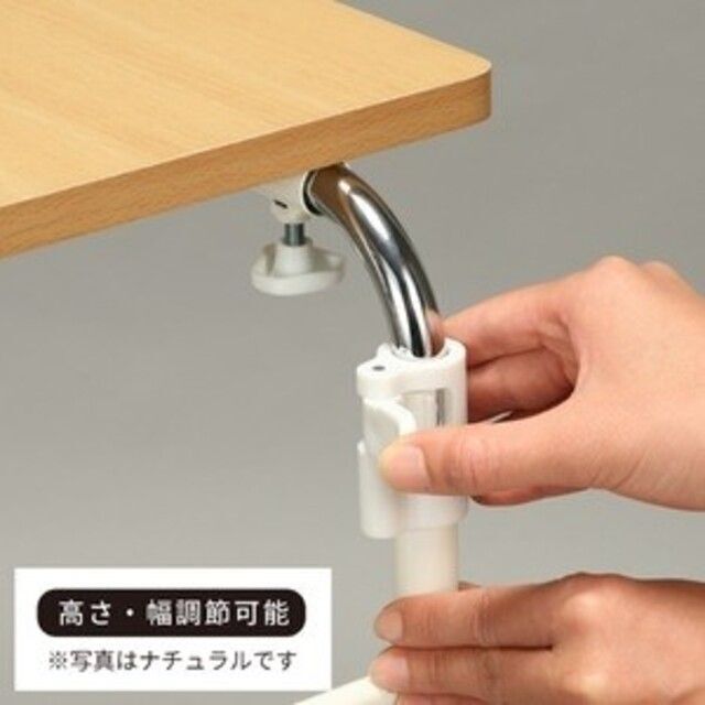 伸縮式ベッドテーブル(ナチュラル) サイドテーブル キャスター付き 木目 3