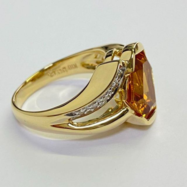 K18イエローゴールド シトリントパーズリング 3.15ct サイズ14号