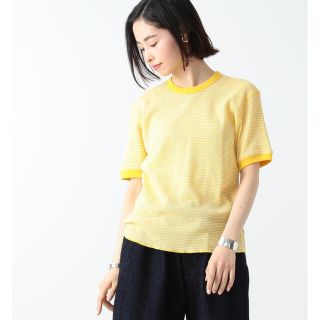 ヘルスニット(Healthknit)のHealthknit beams BOY  ワッフル　ボーダー　　イエロー　黄色(Tシャツ(半袖/袖なし))