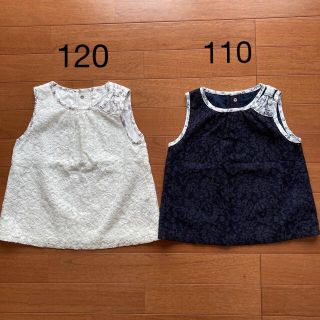 ベベ(BeBe)のBeBe レース　ノースリーブ　トップス　セット　110 120  べべ(Tシャツ/カットソー)