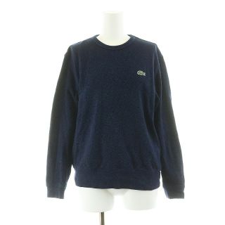 ラコステ(LACOSTE)のラコステ カットソー 長袖 クルーネック 鹿の子 ワンポイント刺繍 36 S 紺(カットソー(長袖/七分))