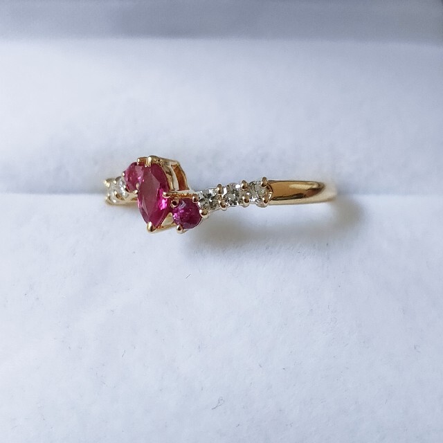 ダイヤモンド×ルビー リング K18YG 0.33ct 0.14ct 2.6g cinema.sk