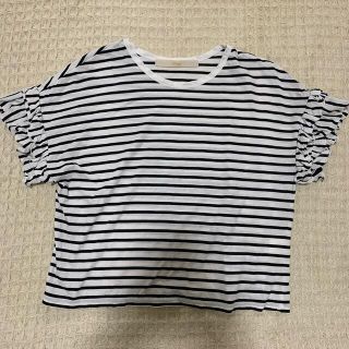 カージュ(Khaju)のKhaju カージュ　SHIPS  袖フリルのボーダーカットソー(カットソー(半袖/袖なし))