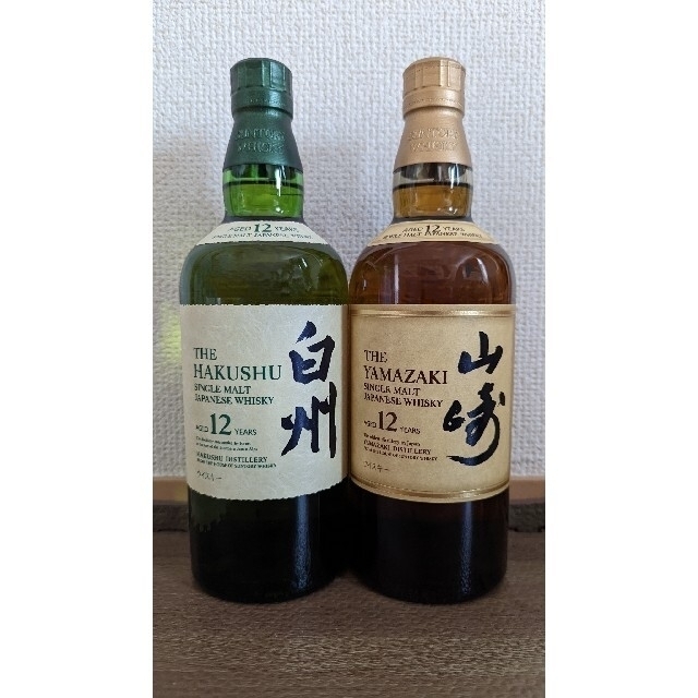 サントリー(サントリー)のサントリー　山崎12年　白州12年　700ml 食品/飲料/酒の酒(ウイスキー)の商品写真