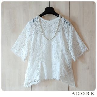 ◆幻◆極美品 定価4万円　ADORE フラワーレースノースリーブブラウス