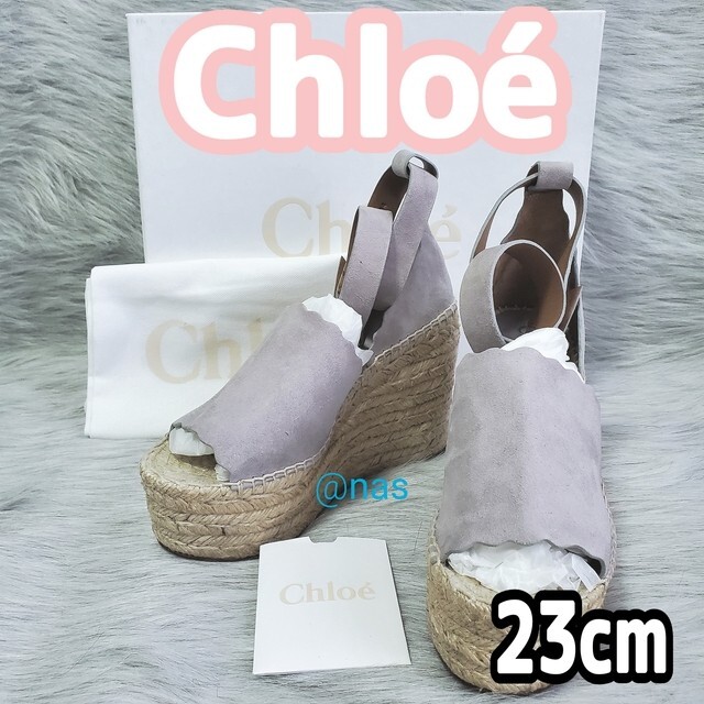 新品《Chloe》スカラップエスパドリーユサンダル 36サイズ(23cm)10cmプラットフォーム高