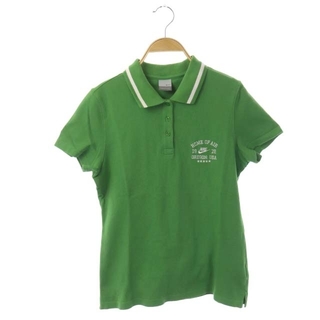ナイキ(NIKE)のナイキ NIKE ワンポイント刺繍ポロシャツ 半袖 L 緑 白 グリーン(ポロシャツ)