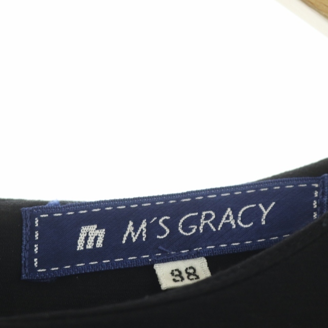 M'S GRACY(エムズグレイシー)のエムズグレイシー リボン 半袖 カットソー 38 黒 ブラック ベージュ レディースのトップス(カットソー(半袖/袖なし))の商品写真