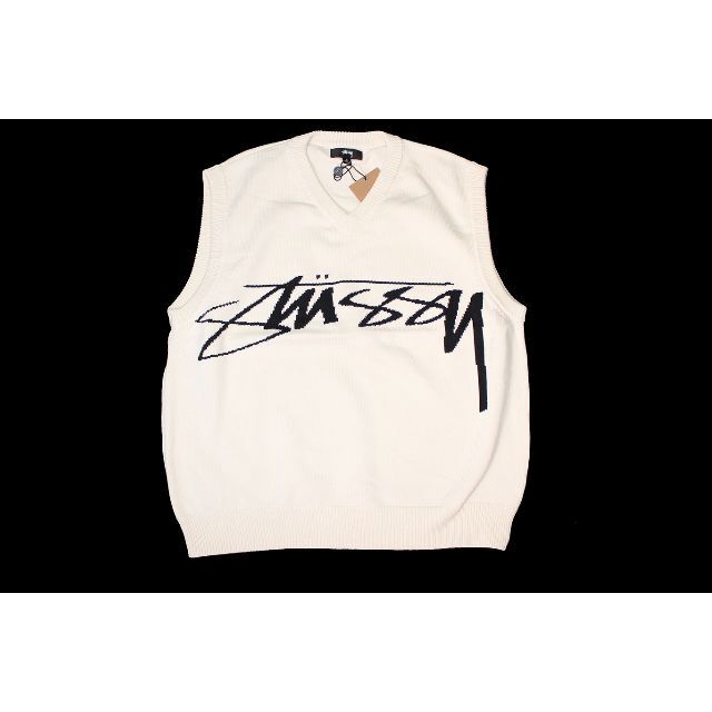 STUSSY SWEATER VEST NATURAL SIZE L