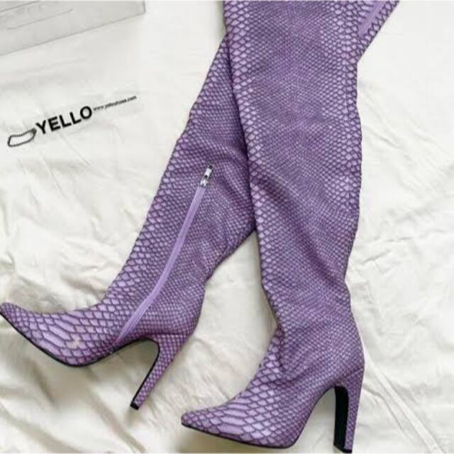 YELLO イエロ　BABY-D LONG BOOTS XL ロングブーツ　紫