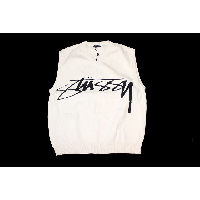 STUSSY SWEATER VEST NATURAL SIZE XL