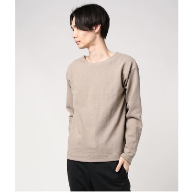 QUADRO(クアドロ)の【新品❗】quadro　8/2プレーンストレッチボートネックp/o　モカ メンズのトップス(Tシャツ/カットソー(七分/長袖))の商品写真