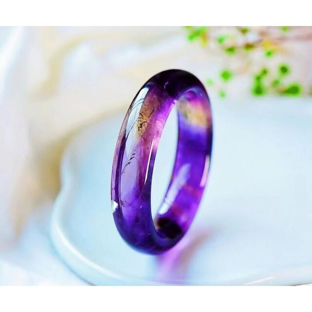 10%OFF】 ⭐︎【天然】アメジスト バングル 54mm ブレスレット+