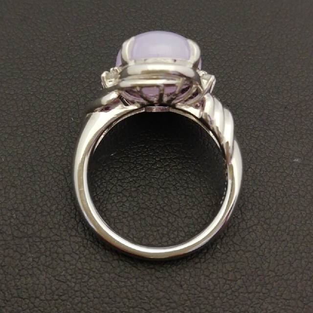 Pt900⚪ラベンダー翡翠6.52ct✨ダイヤ0.21ct✨天然翡翠リング