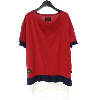 グラム(glamb)のグラム glamb トライレイヤードカットソー Tシャツ 半袖 0 レッド 赤(Tシャツ/カットソー(半袖/袖なし))