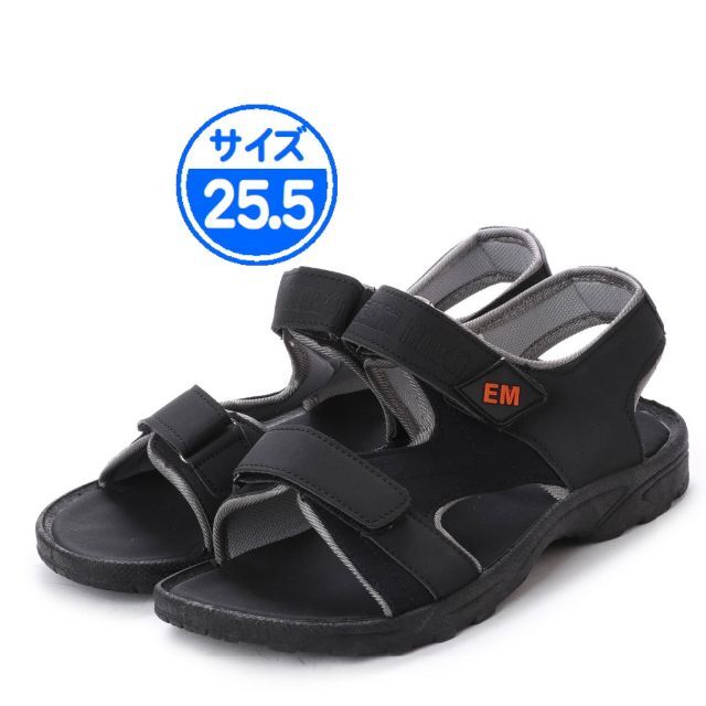 【新品 未使用】サンダル ブラック メンズ 25.5cm 黒 17320 メンズの靴/シューズ(サンダル)の商品写真