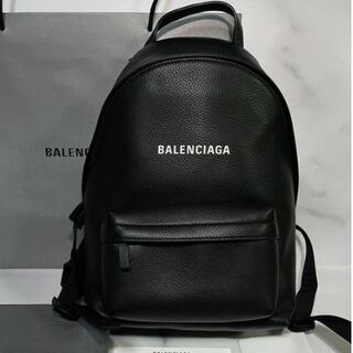 Balenciaga - BALENCIAGA★EVERYDAY カーフスキン バックパック/ロゴ/黒レザ