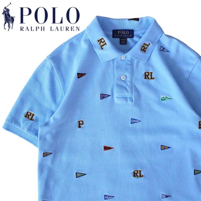 POLO RALPH LAUREN(ポロラルフローレン)のPOLO RALPH LAUREN ポロラルフローレン ロゴ刺繍 総柄ポロシャツ レディースのトップス(ポロシャツ)の商品写真