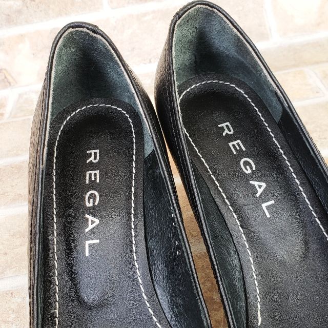 REGAL(リーガル)のREGAL リーガル ☆ レザー キルトデザイン パンプス 22 日本製 黒 レディースの靴/シューズ(ハイヒール/パンプス)の商品写真
