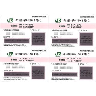 東日本旅客鉄道 株主優待 株主優待割引券(4枚) 有効期限:2023.6.30