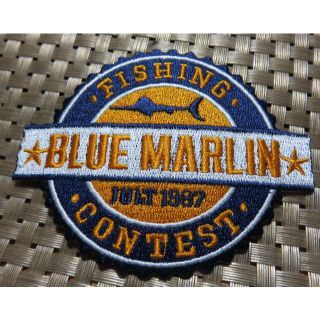 橙紺フィッシングFISHING CONTESTワッペンBLUE MARINカジキ(ウエア)