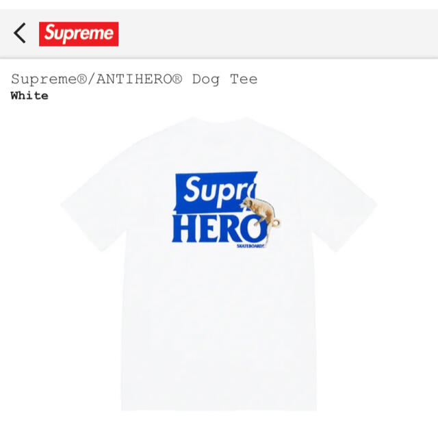 新品 Supreme AntiHero Dog Tee XL