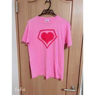 スーパーラヴァーズ(SUPER LOVERS)のスーパーラヴァーズ ピンク ロゴプリント 半袖 Tシャツ コットン(Tシャツ(半袖/袖なし))