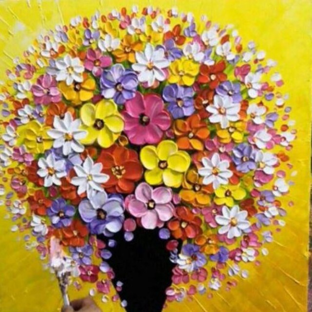 手描き油絵の高級装飾画には花が彩りを添える 美術品/アンティーク 手描き油絵の高級装飾画には花が彩りを添える 美術品/アンティーク