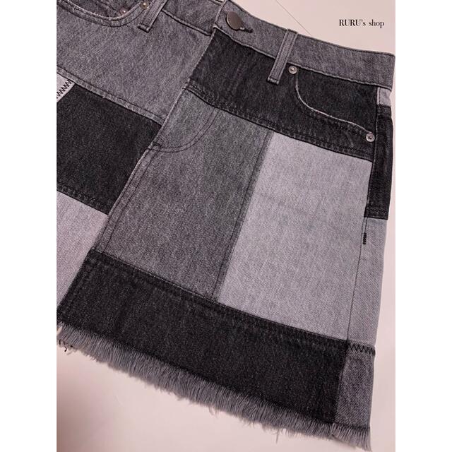 美品 alice+olivia ミラーワーク×インド刺繍 パッチワーク スカート