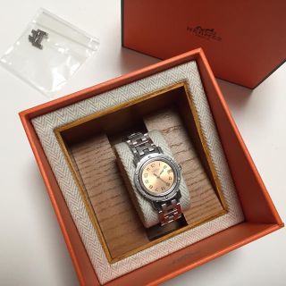 エルメス(HERMES)のエルメス  クリッパー  腕時計 ピンクフェイス(腕時計)