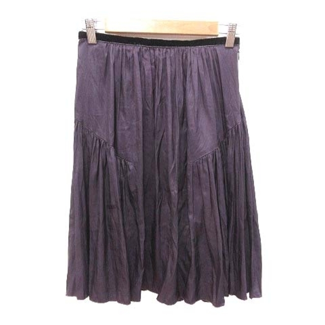 ROPE’(ロペ)のロペ ROPE ギャザースカート ひざ丈 パイピング 7 紫 パープル /CT レディースのスカート(ひざ丈スカート)の商品写真