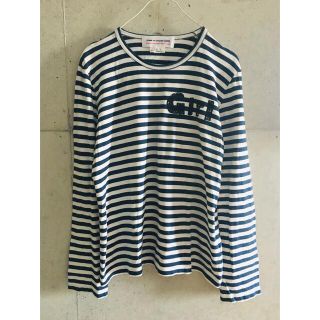 コムデギャルソン(COMME des GARCONS)の【名作★Lサイズ】コムデギャルソンガール デッサンロゴ ボーダー 長袖 Tシャツ(Tシャツ(長袖/七分))