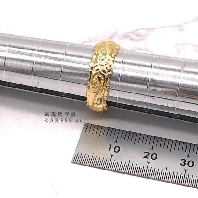 新品 未使用 14K ハワイアン リング 指輪 ゴールド 9号 花柄 刻印 レディースのアクセサリー(リング(指輪))の商品写真