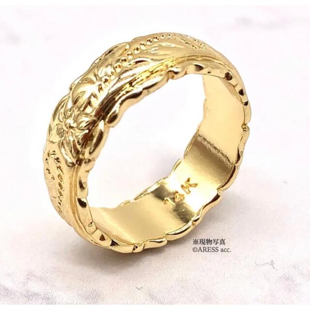 新品 未使用 14K ハワイアン リング 指輪 ゴールド 9号 花柄 刻印 レディースのアクセサリー(リング(指輪))の商品写真