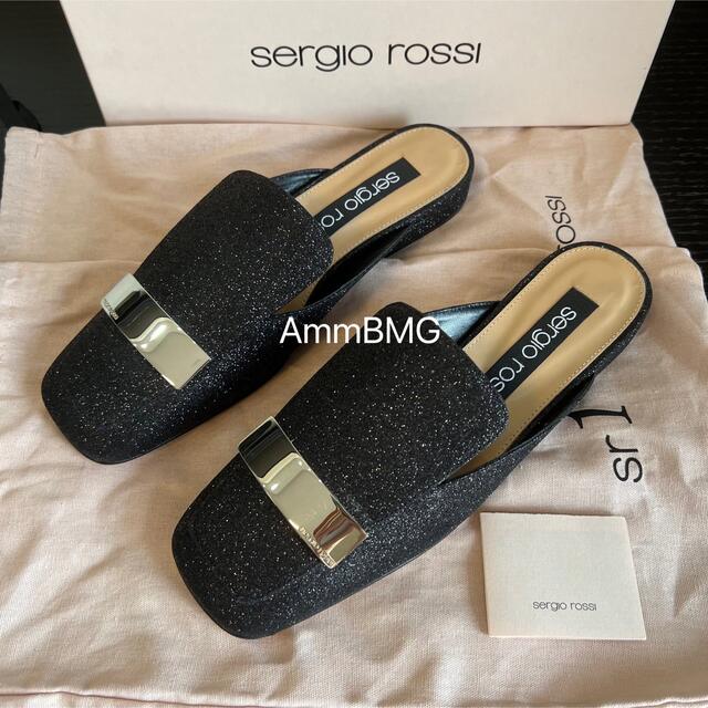 新品未使用セルジオロッシ グリッタースリッポンスワロsr1フラット