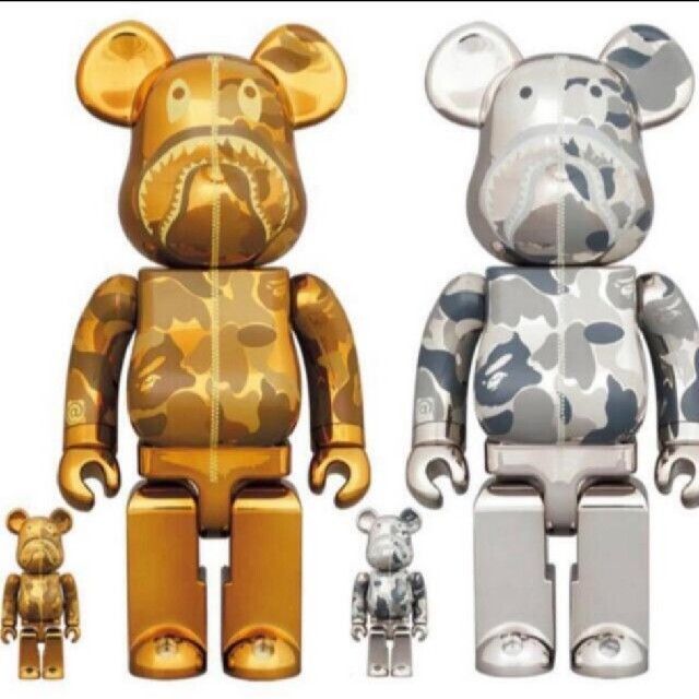 BE@RBRICK CLEAR ABC CAMO SHARK 100%&400%