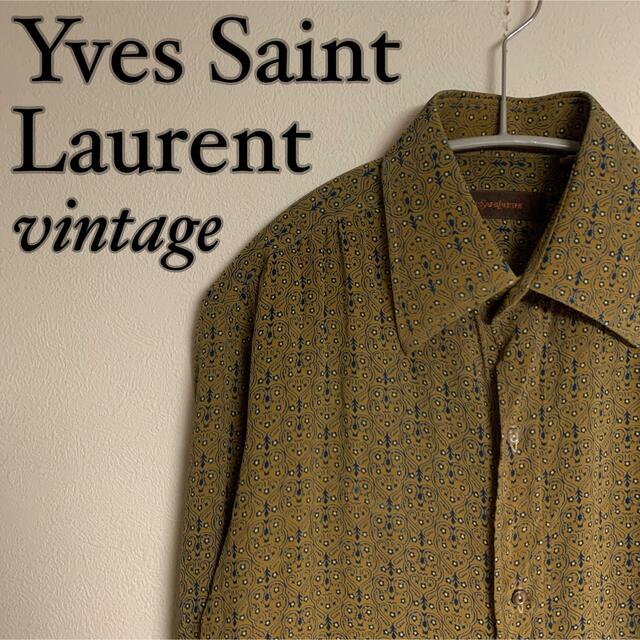 Saint Laurent(サンローラン)の【美品】Yves Saint Laurent  総柄　模様　シルク　シャツ メンズのトップス(シャツ)の商品写真