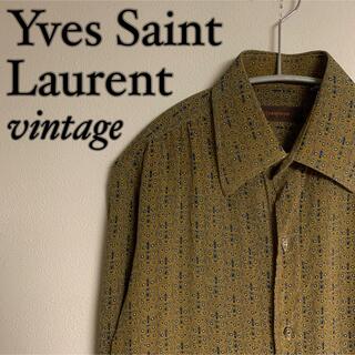 サンローラン(Saint Laurent)の【美品】Yves Saint Laurent  総柄　模様　シルク　シャツ(シャツ)