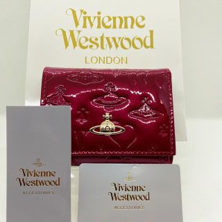 ヴィヴィアンウエストウッド(Vivienne Westwood)の【半額セール】　本物　ヴィヴィアンウエスウッド　三つ折り財布　レッド　エナメル(財布)