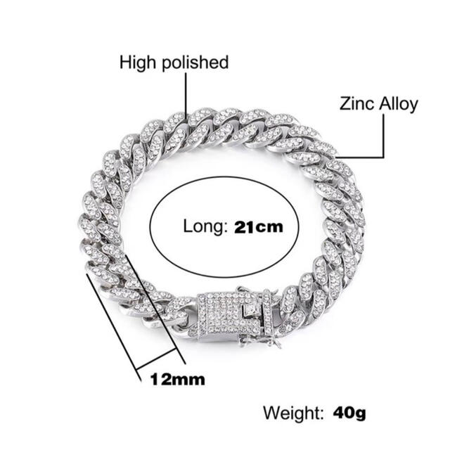 ブレスレット キューバンチェーン マイアミリンク ブリンブリン アクセサリー  メンズのアクセサリー(ブレスレット)の商品写真