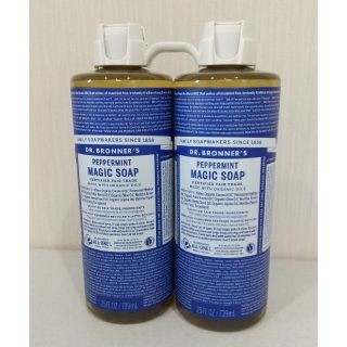 ドクターブロナー(Dr.Bronner)のドクターブロナー  マジックソープ  ペパーミント  739mI ×２本(ボディソープ/石鹸)