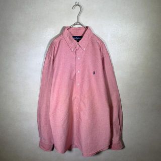 Ralph Lauren CLASSIC FITBDシャツ長袖ピンクワンポイント(シャツ)