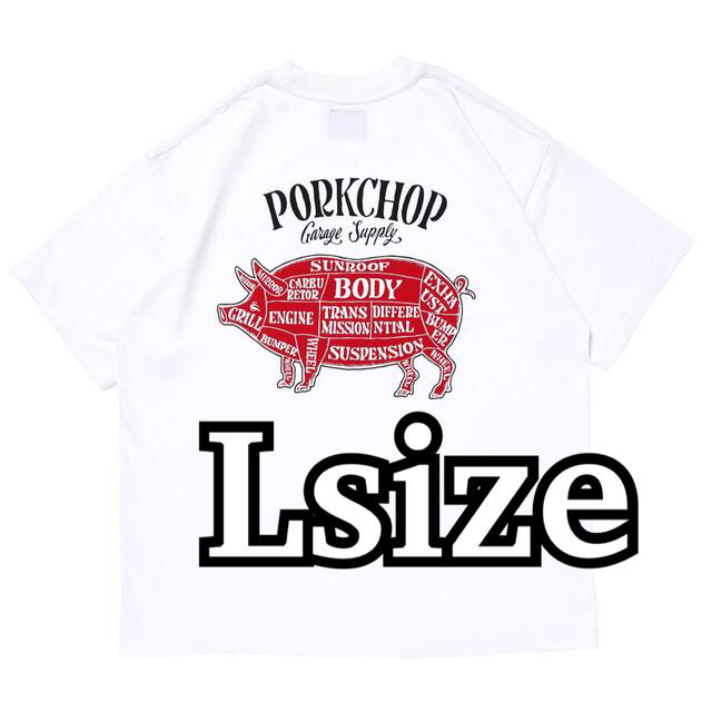 ポークチョップ　Tシャツ/PORKCHOP WHITE Lサイズ