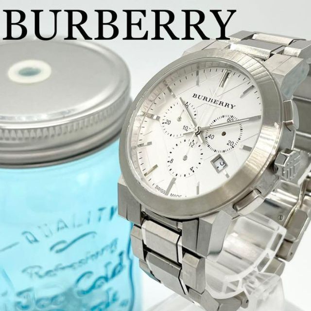 BURBERRY(バーバリー)の436 BURBERRY バーバリー時計　メンズ腕時計　クロノグラフ　シルバー メンズの時計(腕時計(アナログ))の商品写真