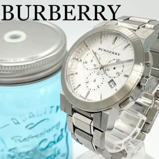 BURBERRY - 436 BURBERRY バーバリー時計　メンズ腕時計　クロノグラフ　シルバー