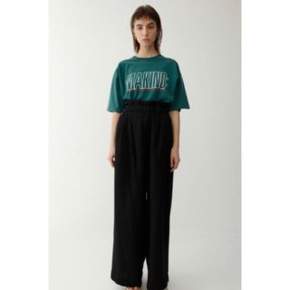 マウジー(moussy)のMOUSSY WAIST TUCK WIDE PANTS ブラック(カジュアルパンツ)