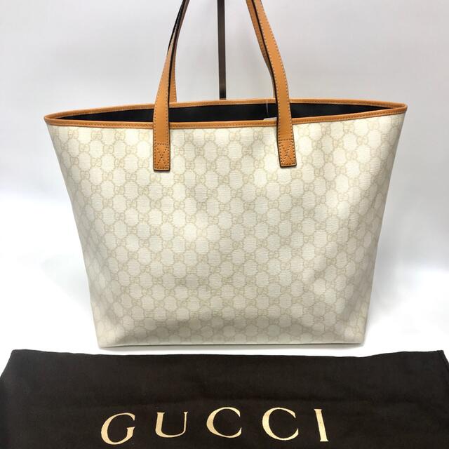 GUCCI グッチ GG柄PVCレザートートバッグハンドバッグ白✖️オレンジ