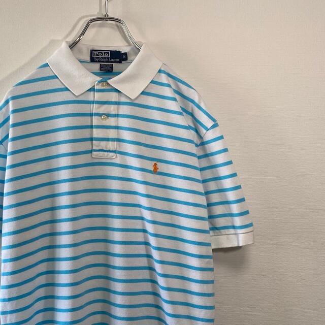 Ralph Lauren(ラルフローレン)の古着 90's ポロラルフローレン ポロシャツ 半袖 M ボーダー 鹿の子 メンズのトップス(ポロシャツ)の商品写真