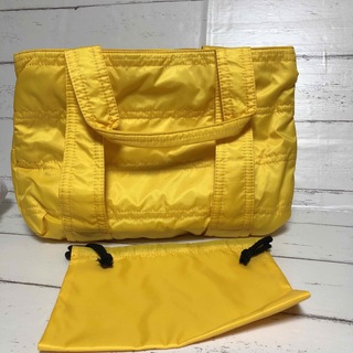 未使用　ハンドバッグ　黄色　2ポケット　かばん　バッグ カジュアル バッグ(ハンドバッグ)